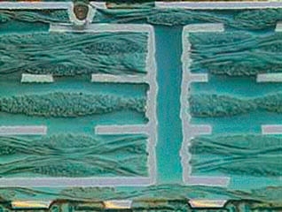 Cross-section of a PCB with a buried via